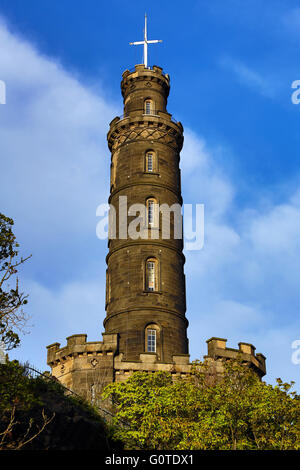 Le Monument Nelson sur Calton Hill, à Édimbourg, Écosse, Royaume-Uni Banque D'Images