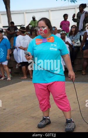 La prise de conscience sociale et de la participation équitable pour encourager et appuyer l'inclusion et l'intégration des personnes handicapées. Nouméa. Banque D'Images