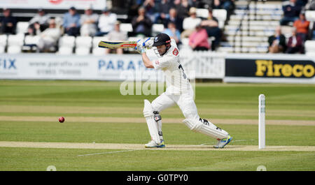 Le Sussex Ed Joyce joue un coup pendant la match de championnat entre Specsavers County Sussex County Cricket Club et le Leicestershire CCC lors de la 1ère Masse Comté Central à Hove. Le 1 mai 2016. Banque D'Images