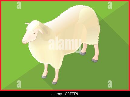 Moutons télévision 3D isométrique vectoriel Illustration de Vecteur