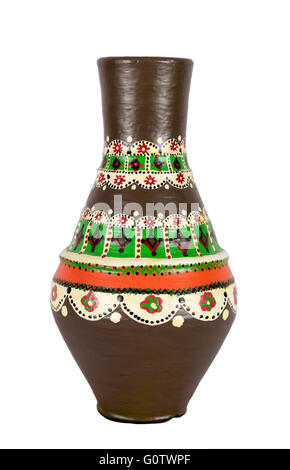 La poterie colorée décoration égyptienne navire (arabe : Kolla) Banque D'Images