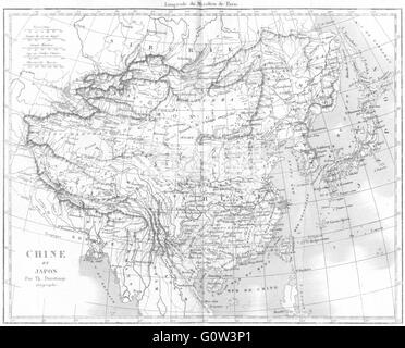 Chine : Asie : Chine et Japon Japan, 1875 carte antique Banque D'Images