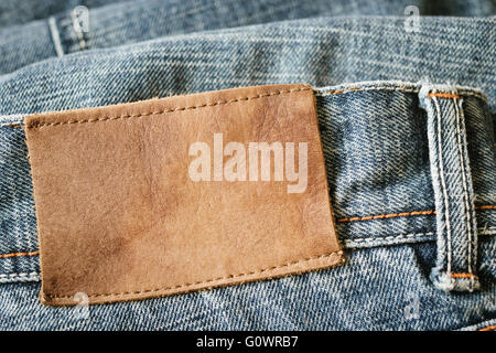 étiquette de jeans Banque D'Images