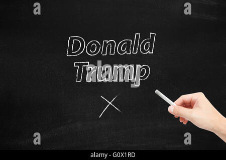 Donald Trump written on black Banque D'Images