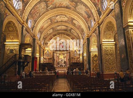 La Valletta, Malte : co-cathédrale Saint-Jean Banque D'Images