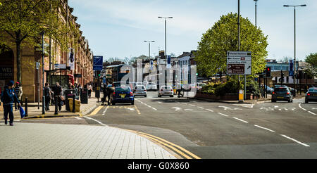 London Road et Waterloo Way en dehors de la gare de Leicester, Angleterre Banque D'Images