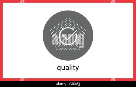 Marque de qualité aperçu contour vector Illustration de Vecteur