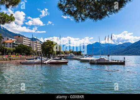 Vue sur le côté lac Majeur, Locarno, Tessin, Suisse Banque D'Images