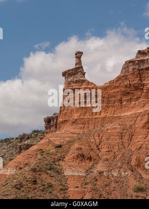 Hoodoo sur Capitol Peak, sentier du phare, Palo Duro Canyon State Park, Canyon, Texas. Banque D'Images