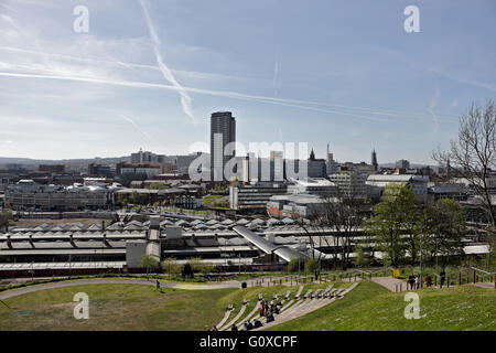 Vue sur le centre-ville de Sheffield, Angleterre, Royaume-Uni, bâtiments de la ville britannique paysage urbain panoramique Banque D'Images