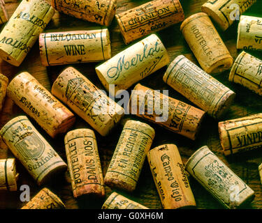 Wine corks en contexte de toutes les régions de culture de Banque D'Images