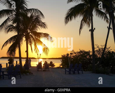 Magnifique coucher de soleil dans les Florida Keys - KEY WEST, EN FLORIDE, le 11 avril 2016 Banque D'Images