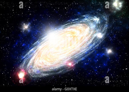 Galaxie spirale dans l'espace profond, Générer image bitmap Banque D'Images