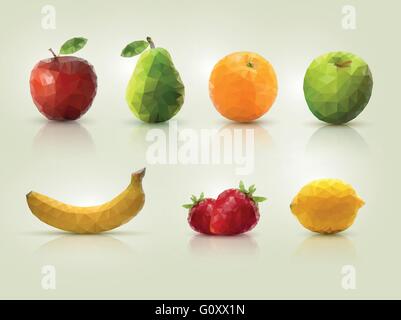 Illustrations de fruits polygonale Triangle. Illustration de Vecteur