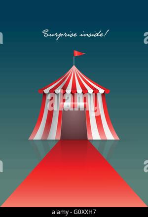 Tente de cirque et tapis rouge. Vector illustration. Illustration de Vecteur