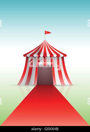 Tente de cirque et tapis rouge. Vector illustration. Illustration de Vecteur