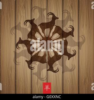 Vector design pour le nouvel an chinois. Année de la chèvre. 2015. Illustration de Vecteur