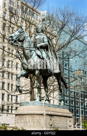 Le Brigadier-général comte Casimir Pulaski, statue Liberté Plaza, Pennsylvania Avenue, Washington DC Banque D'Images