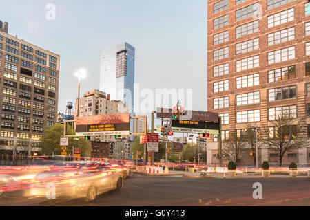 New York City - 16 Avril 2016 : Holland Tunnel du trafic depuis Manhattan en New Jersey. Banque D'Images