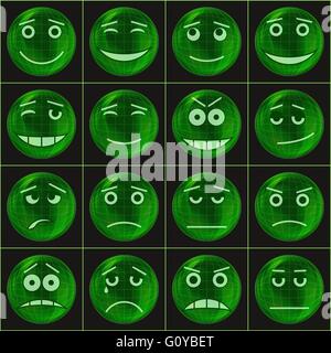 Smileys bulles, vert Illustration de Vecteur