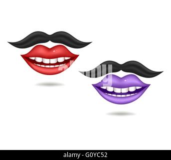 Lèvres rouge et violet Illustration de Vecteur
