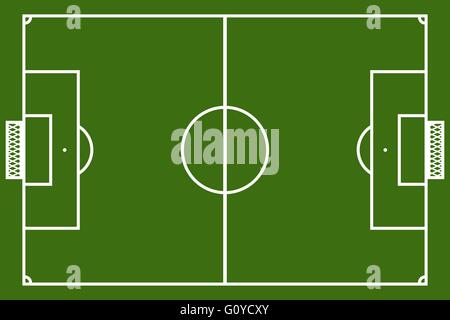 Terrain de football réaliste modèle avec des lignes et des barrières. vecteur j Illustration de Vecteur