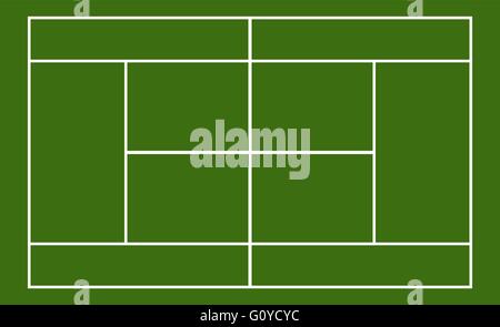 Réaliste modèle court de tennis avec des lignes Illustration de Vecteur