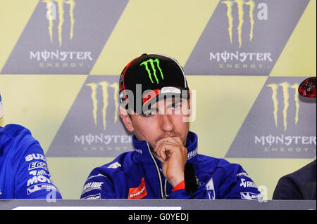 Le Mans, France. Le 05 mai, 2016. Monster Energy Grand Prix de France. Jorge Lorenzo au cours de la conférence de presse. Credit : Action Plus Sport/Alamy Live News Banque D'Images