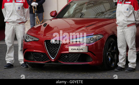 Rome, Italie. 5 mai, 2016. Rome 5 mai 2016. Présentation de la nouvelle Giulia par Alfa Romeo. Credit : Insidefoto/Alamy Live News Banque D'Images