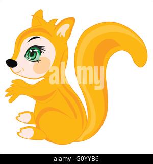 Caricature de la Chipmunk est isolé sur fond blanc Illustration de Vecteur