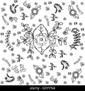 Ensemble de fleurs doodle vecteur Illustration de Vecteur