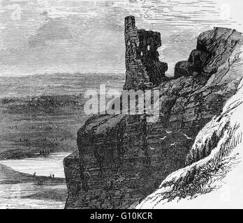 19e siècle vue du début du 15ème siècle Chapelle St Anthony's qui peut avoir été lié à la proximité de l'abbaye de Holyrood, Édimbourg, Écosse Banque D'Images