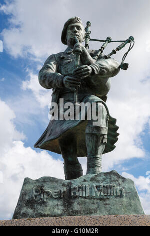 Statue de piper Bill Millin, Sword Beach, Caen, Calvados, Basse-Normandie, France Banque D'Images