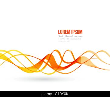Résumé de l'élément de conception vague de couleur orange. Vague Orange Illustration de Vecteur