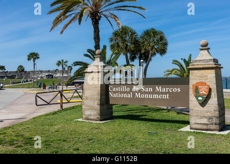 L'entrée du Castillo de San Marcos National Monument à Saint Augustine, en Floride. Banque D'Images