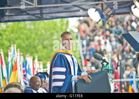 Washington DC, USA. 07Th Mai, 2016. Le président Barack Obama aborde les finissants de 2016 à l'université Howard de Washington, DC. L'Université de Howard est saisie est une université noire à Washington DC. Credit : Patsy Lynch/Alamy Live News Banque D'Images