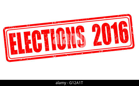 Élections 2016 grunge tampons sur fond blanc, vector illustration Banque D'Images