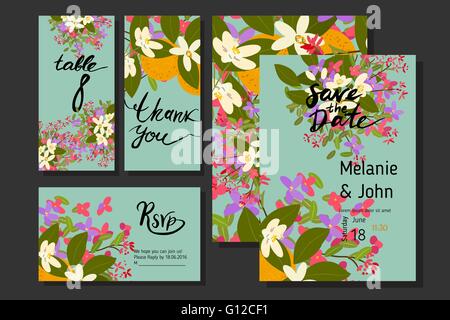 Arabis Floral et orange fleurs retro vintage, vector illustration Illustration de Vecteur