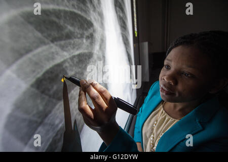 Les étudiants à l'aide de la radiographie aux rayons X et ultrasons Banque D'Images