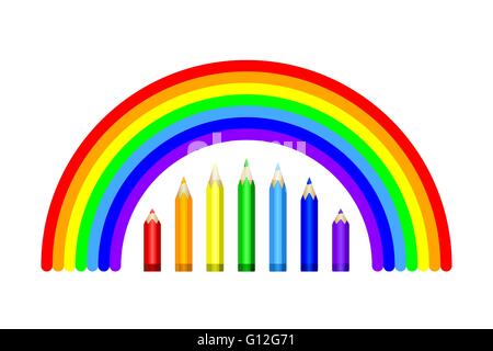 Ensemble de crayons de couleur arc-en-ciel de couleurs. Vector EPS10 Illustration de Vecteur