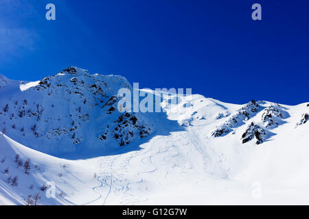 L'Europe, Suisse, Valais, Alpes Suisses, le ski de randonnée près de Martigny au Col de la Forclaz Banque D'Images
