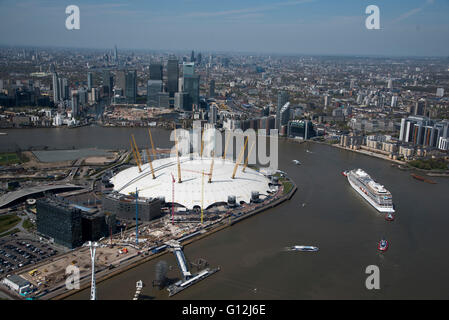 Pic montre Greenwich Canary Wharf et la Tamise Banque D'Images