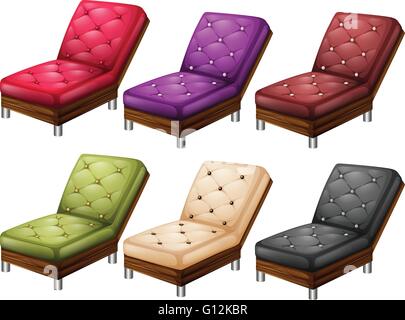 Chaises de différentes couleurs illustration Illustration de Vecteur