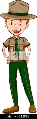 Park ranger en uniforme brun illustration Illustration de Vecteur