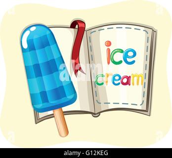 Icecream Popsicle et une illustration de livre Illustration de Vecteur