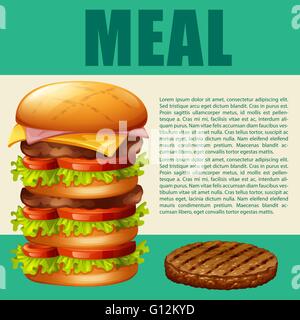 Thème de l'alimentation avec hamburger illustration Illustration de Vecteur