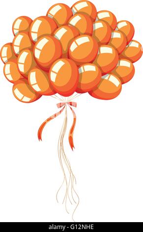 Bouquet de ballons orange avec ruban illustration Illustration de Vecteur