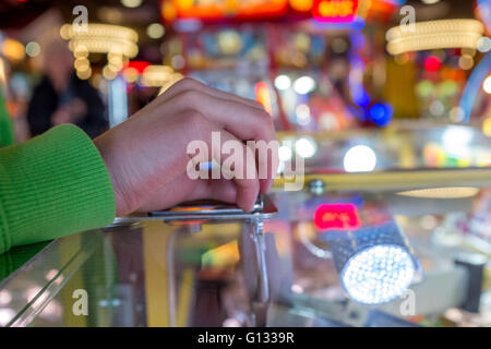 Salle de jeux électroniques sur front de Morecambe, UK Banque D'Images