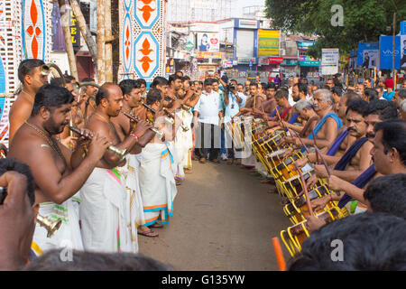 Dans Pandimelam Pooram Thrissur Banque D'Images