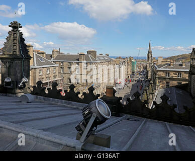 L'équipement sur le toit.dans la High street.Le Royal Mile. La cathédrale St Giles.Edinburgh Banque D'Images